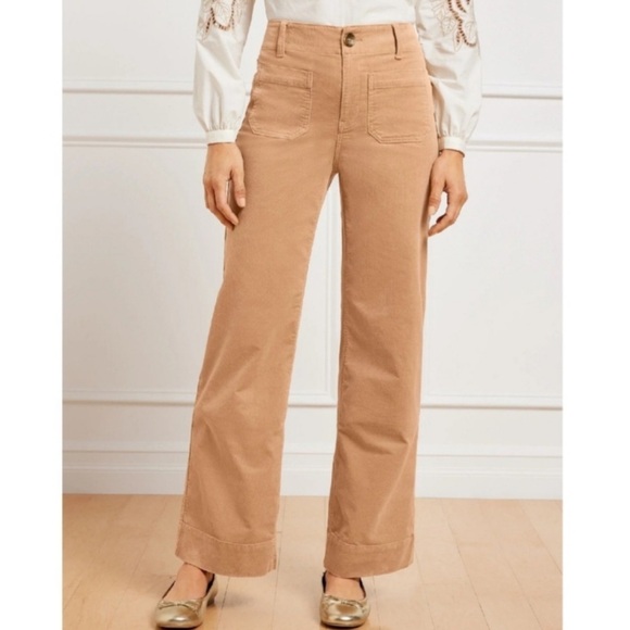 Talbots Pants - Talbots Tan Wide Leg High Rise Corduroy Pants 16W
